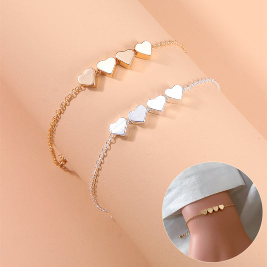 Thin Heart Chain Bracelet