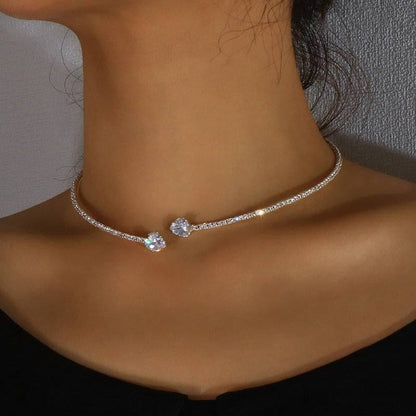 Rhinestone Heart Choker