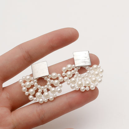 Handmade Pearl Scalloped Earrings