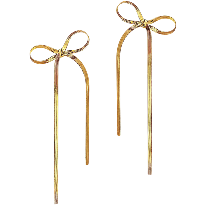 Herringbone Bow Earrings