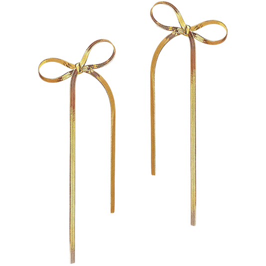 Herringbone Bow Earrings