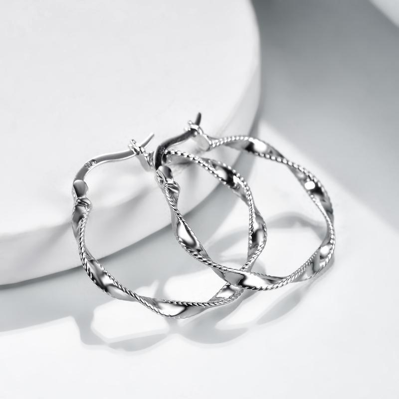 Endless Hoop Twist Earrings
