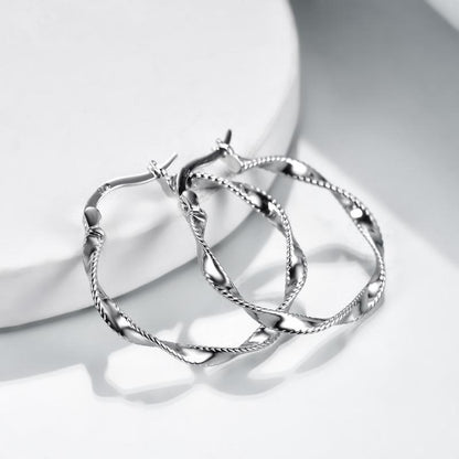 Endless Hoop Twist Earrings
