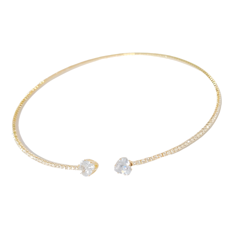 Rhinestone Heart Choker