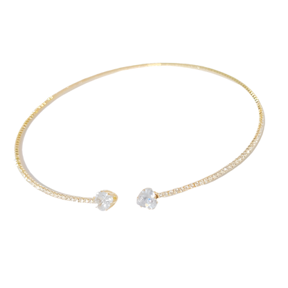 Rhinestone Heart Choker