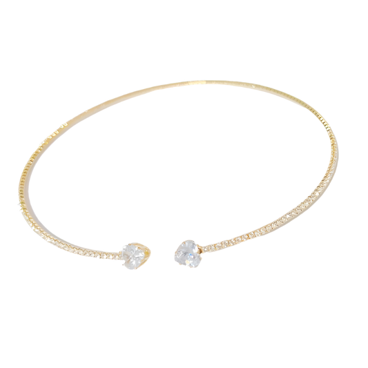 Rhinestone Heart Choker