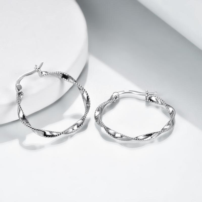 Endless Hoop Twist Earrings