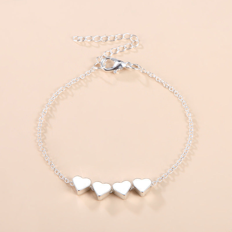 Thin Heart Chain Bracelet