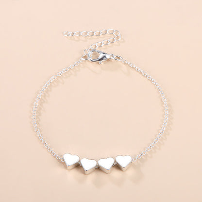 Thin Heart Chain Bracelet