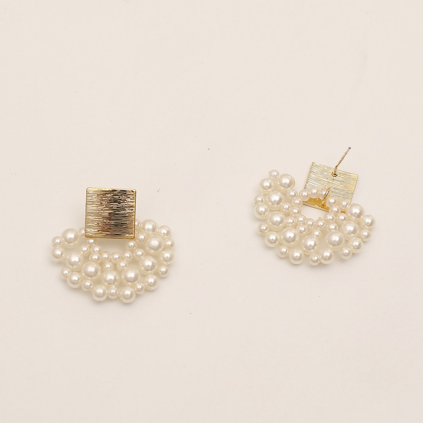 Handmade Pearl Scalloped Earrings