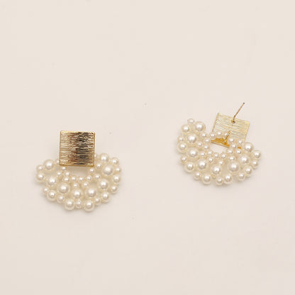 Handmade Pearl Scalloped Earrings