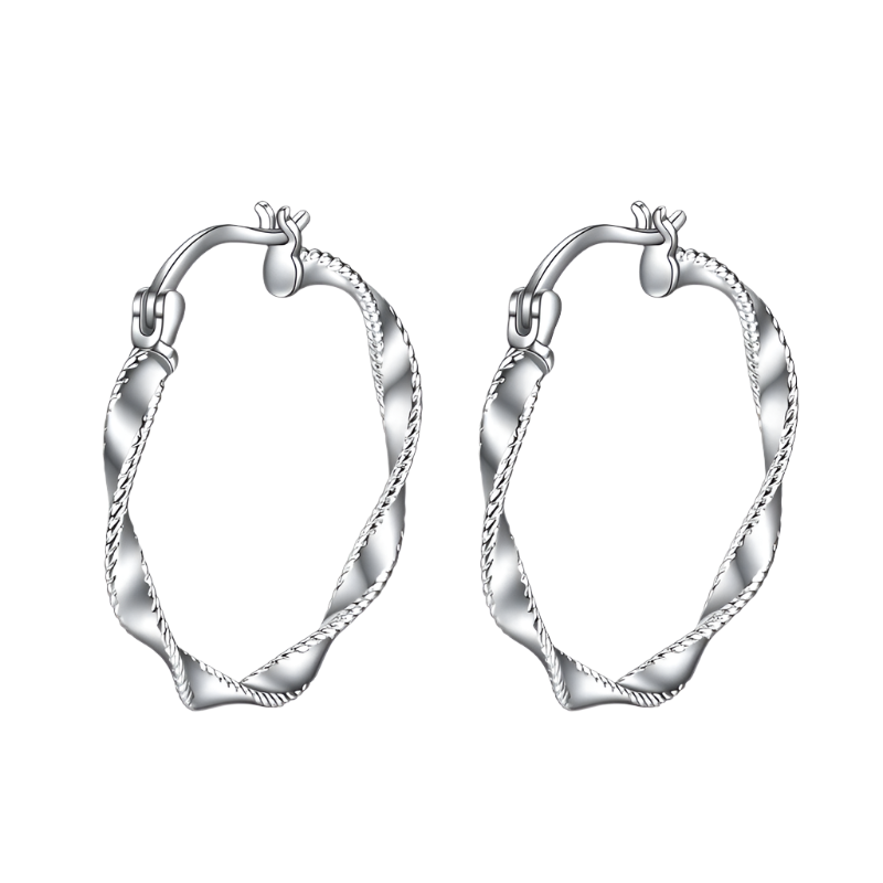 Endless Hoop Twist Earrings