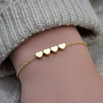 Thin Heart Chain Bracelet